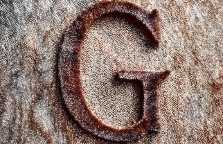 Alles über Hunde- Christiana Gramlich Hundetrainerin Braune filzige Buchstaben "G" auf einem hellen, strukturierten Hintergrund.